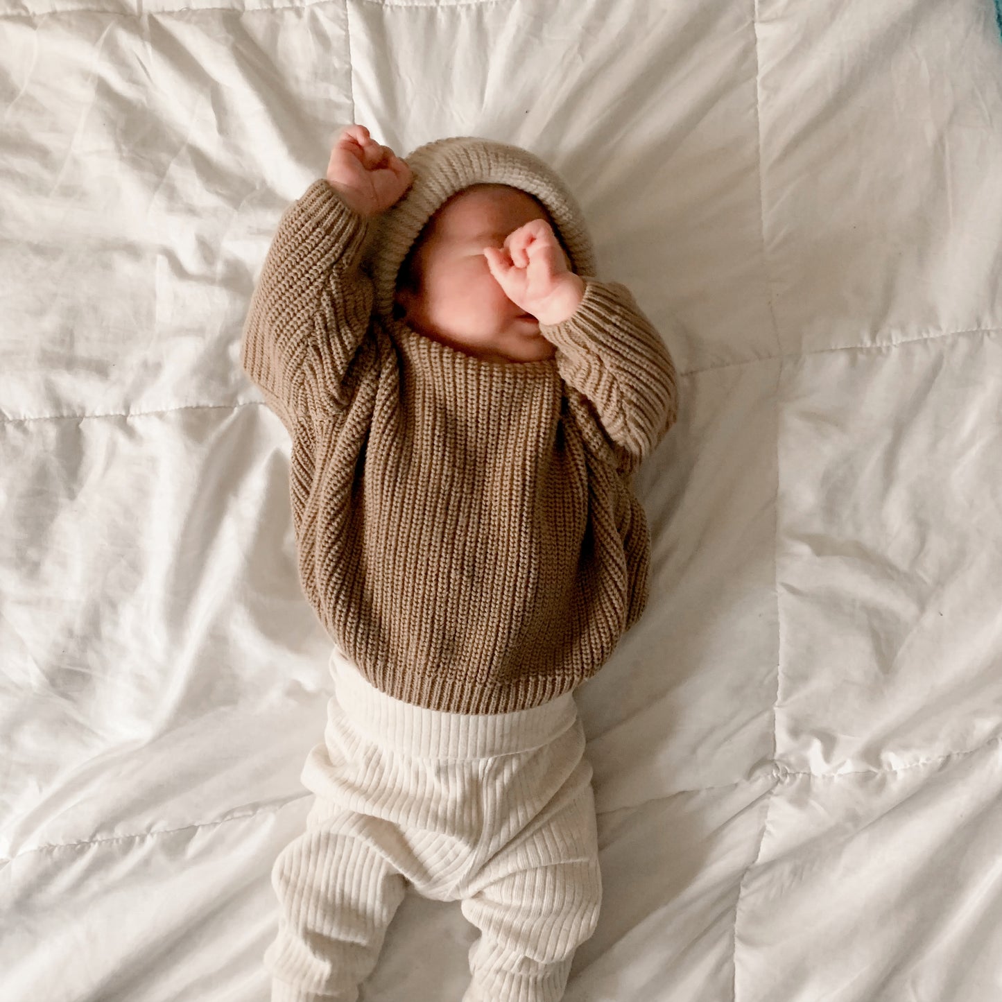 Taupe Knitted Crewneck