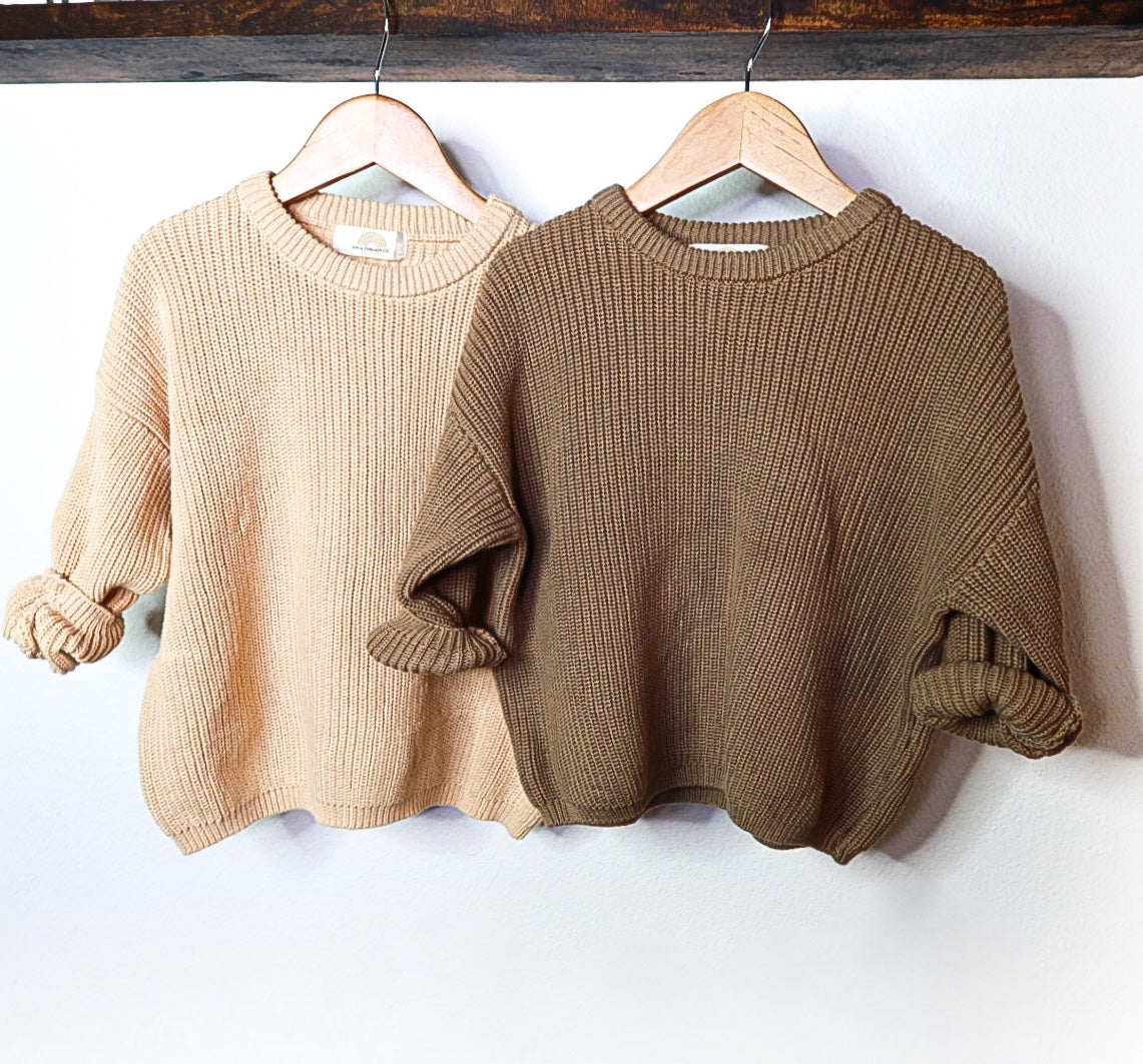 Taupe Knitted Crewneck